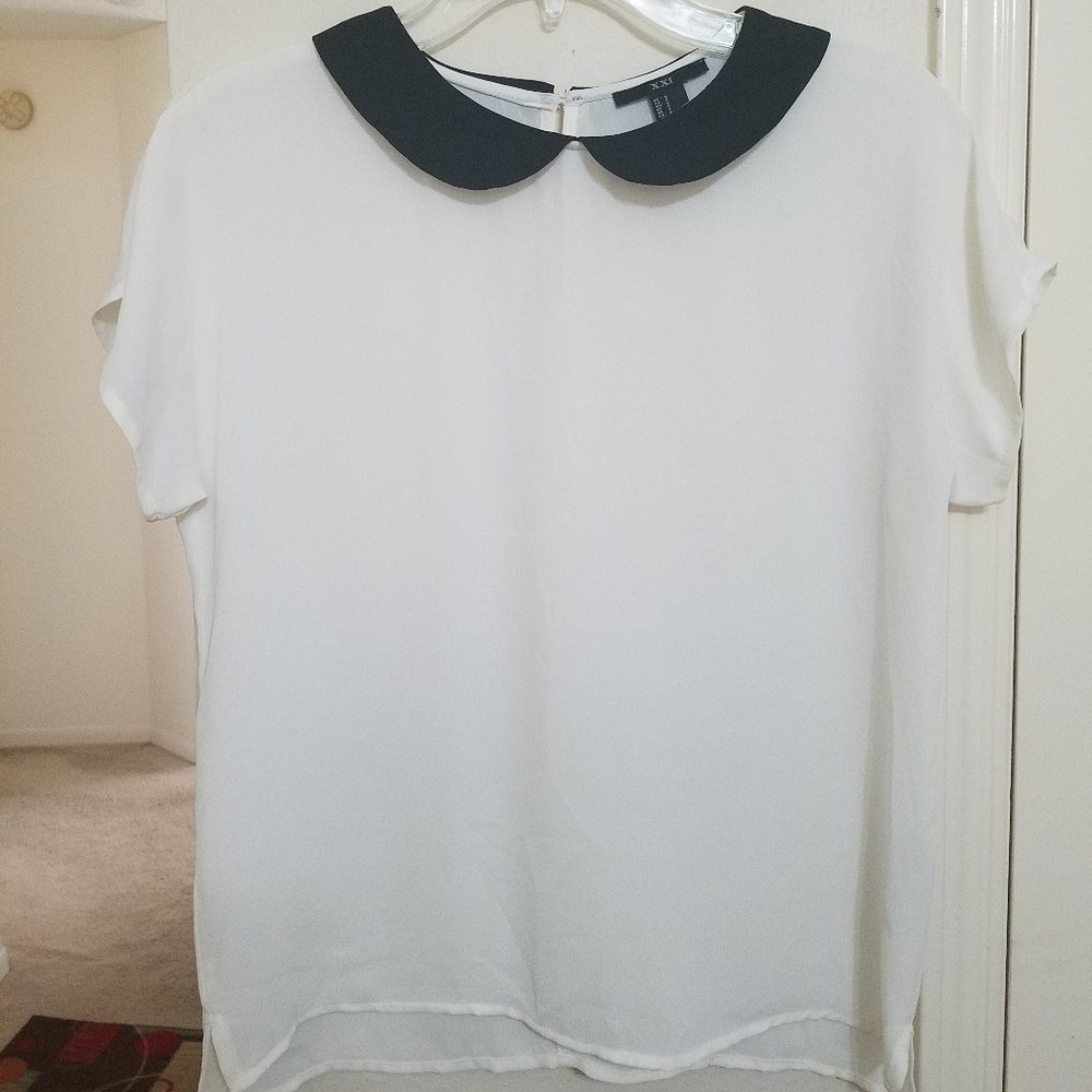Poplin Collar Chiffon Shirt